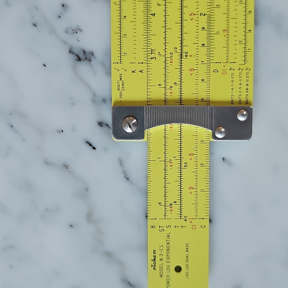 Vintage Pickett N-3-ES Power Log Exponential Slide Rule With Leather Case - Picture 10 of 15